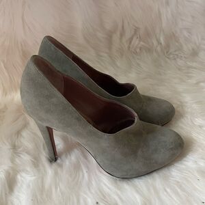 Luxury Rebel leather suede gray 4” heels leather soles  size EUR 37